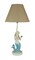 Blue Glitter Tail Mermaid Nautical Table Lamp Burlap Coastal Decor accent light